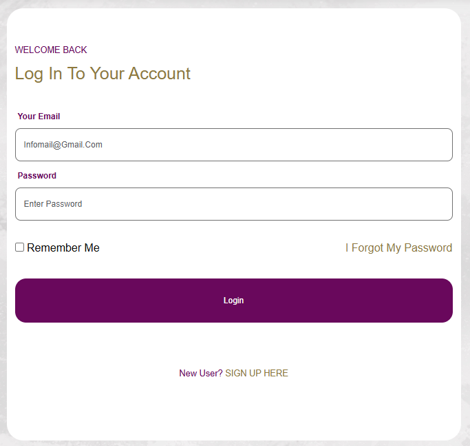 Login screenshot